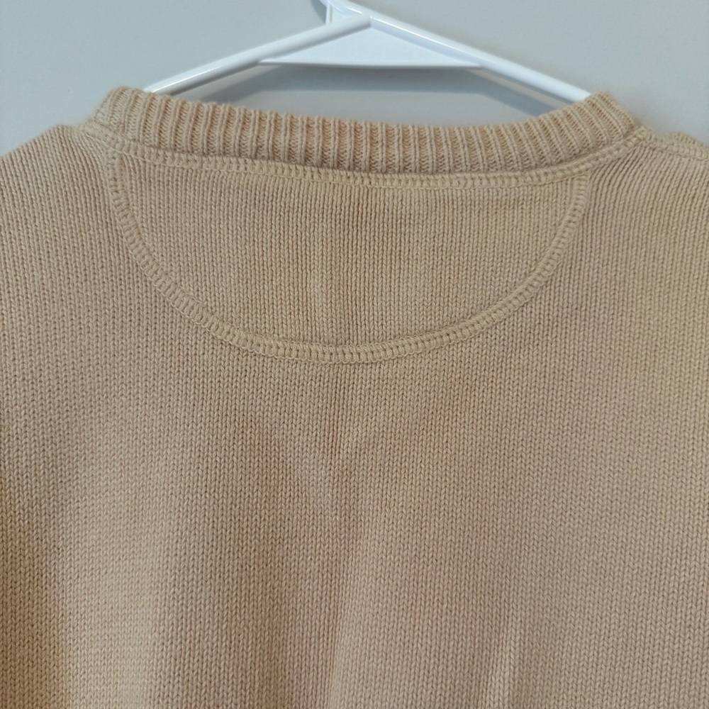 Eddie Bauer Vintage 90s Yellow Chunky Grandpacore Fisherman Men’s Cotton Sweater - Picture 9 of 10